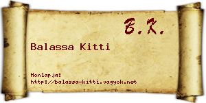 Balassa Kitti névjegykártya