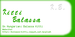 kitti balassa business card